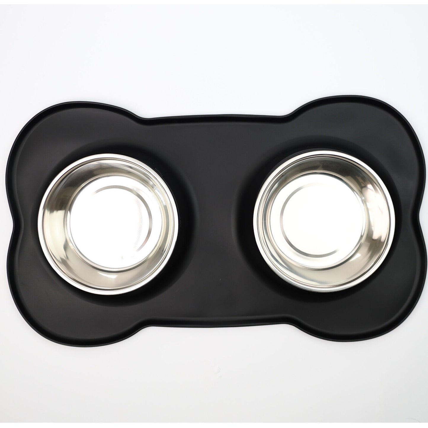 Pets Bowl for Food and Drink Double Bowls Stainless Steel Non Slip for Pets