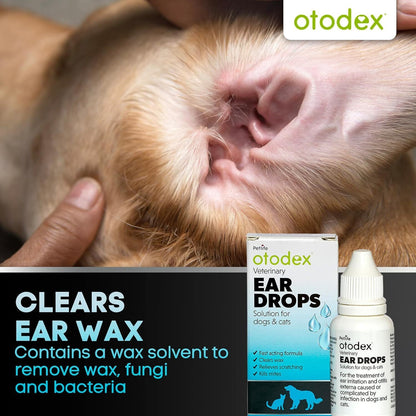 Petlife Otodex Cats Dog Ear Infection Drops Fast Acting 14Ml Clears Wax Mites Uk