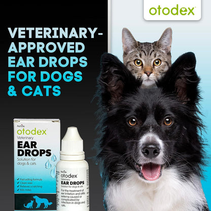Petlife Otodex Cats Dog Ear Infection Drops Fast Acting 14Ml Clears Wax Mites Uk
