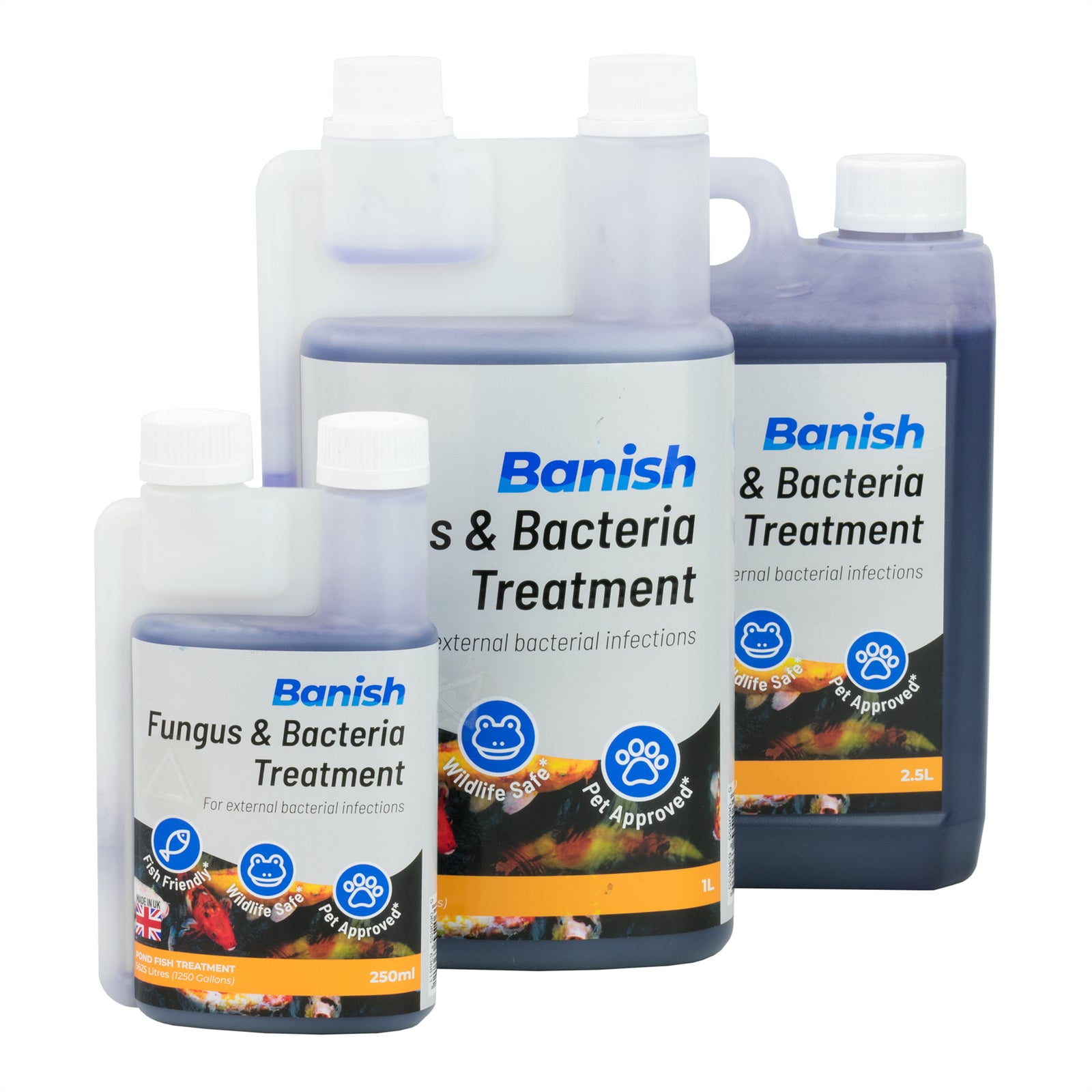 BANISH FUNGUS & BACTERIA POND KOI FISH TREATMENT for DISEASE INFECTION MEDICINE